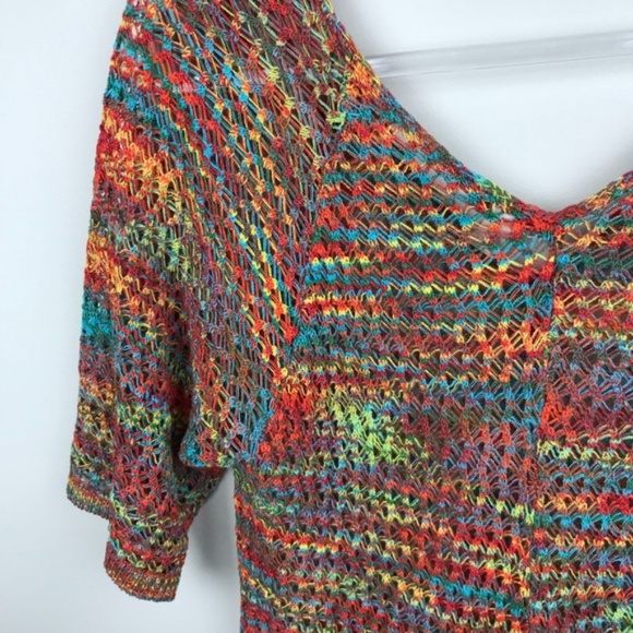 Crocheted colorful knit top Petite Medium - Picture 7 of 7